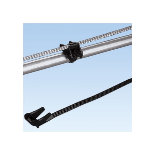 Panduit Cable Tie, 8-1/2 in L, 1/4 in Max Bundle Dia., Black, Polypropylene, 75 lb Strength, 100 PK AST20-5-C100 - main